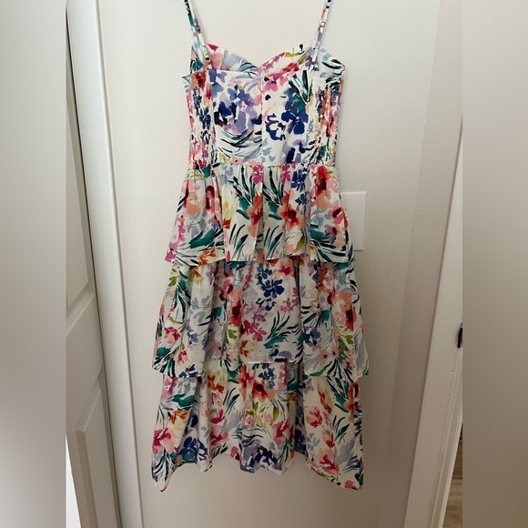 Amanda Uprichard - Rosalia Dress White Floral size MEDIUM - $260 - LIKE NEW - Picture 6 of 8
